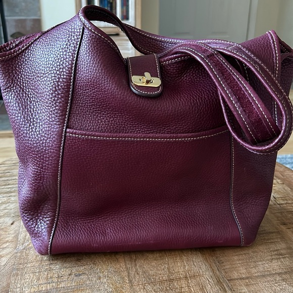 J. McLaughlin Handbags - Burgundy Leather Large Satchel by J. McLaughlin